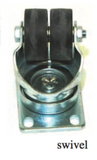 2” DARNELL ELASTOMER DOUBLE WHEEL SWIVEL CASTER