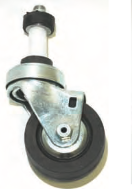 3” DARNELL NEOPRENE WHEEL CASTER WITH 1-1/4” PIPE E-STEM