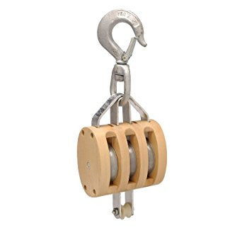 4" TRIPLE IRON STRAP WOOD BLOCK