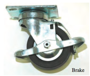 4” DARNELL NEOPRENE SWIVEL CASTER WITH BRAKE