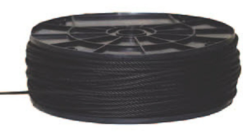 Black Aircraft Cable (Wire Rope) 1/8" x 500'