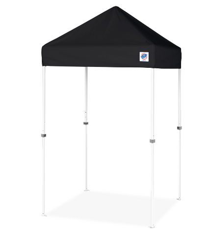 EZUP VUE TENT 5X5 WHITE STEEL FRAME. BLACK TOP COVER BAG INCLUDED